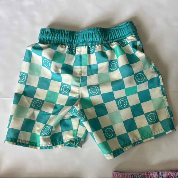 Cat & Jack Swim Shorts Trunks Lot Of 3 Size 4T Dinosaur Smiley Face Checker - Picture 6 of 16